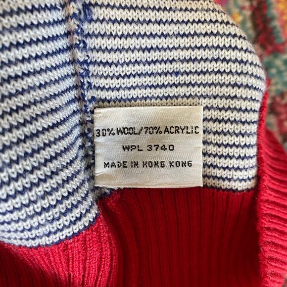 EUC Vintage Slalom Red White Blue Matching Ski Sweater & Jacket Fits a Small - Picture 11 of 11